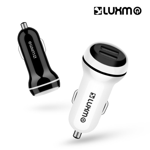 LUXMO Real 2.1A Car Charger 5V Dual USB Portable Charging Ports with LED Indicator Universal for iPhone Samsung Galaxy ZTE Cell Phone