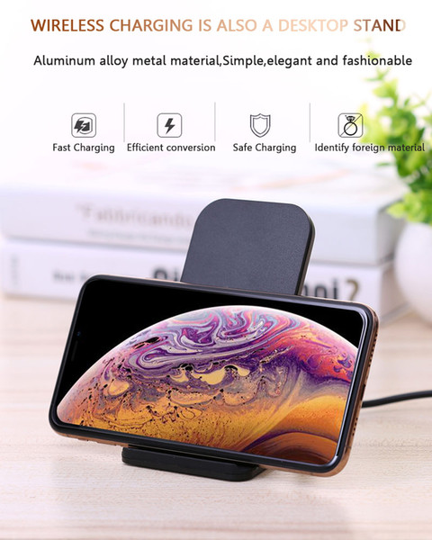 Double Coil QI Wirelss Fast Charger L8 360°Charging Mobile Phone Stand Desktop Wireless Charger for iPhone and Android