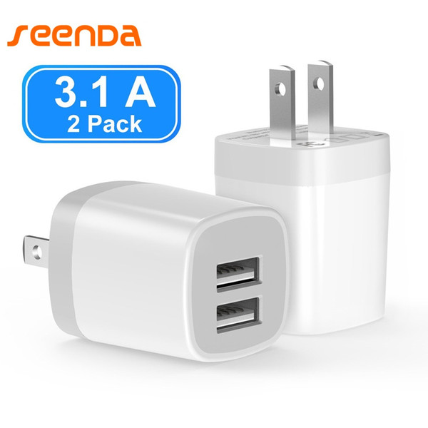 Wall Charger Seenda 3.1A 2 Pack Dual Port Universal Power USB Adapter For iPhone iPad Samsung MP3 BT Speaker Headset