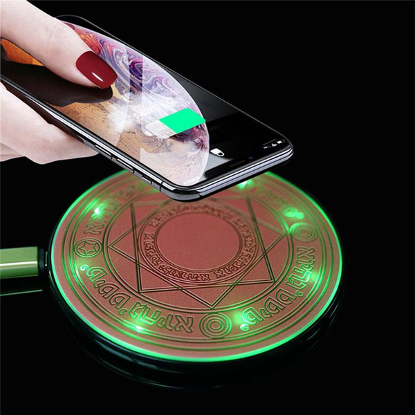 NEW Glowing Magic Array Wireless Charger Universal 5W 10W Qi Wireless Fast Charger Charging Pad for iPhone Samsung Xiaomi