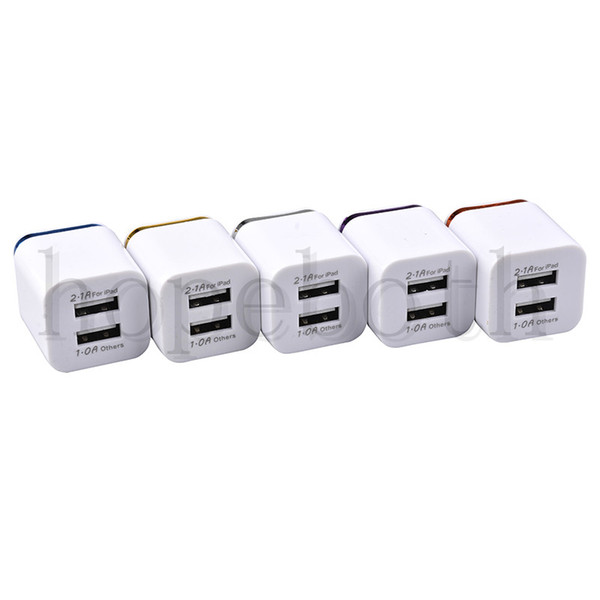 Dual USB 2 Ports Wall Charger Green Gold Edge Home Travel Power Adapter AC US EU Plug For Samsung Tablet Mobile Phone