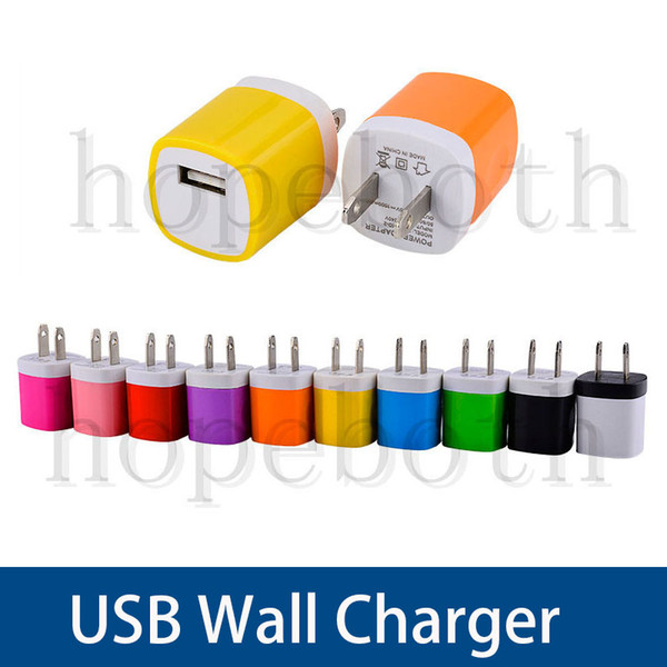 Wall charger Travel Adapter Power For i7 6S PLUS 5V/1A Colorful Home USB Charger For Samsung S6 USA Plug EU Plug DHL