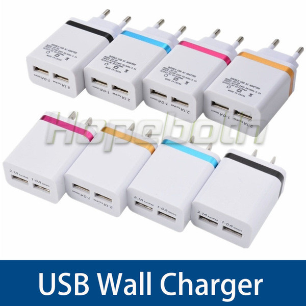 US EU Plug Metal Dual USB 2.1A Wall Charger AC Power Adapter Phone Chargers for samsung galaxy note LG tablet Without Packaging