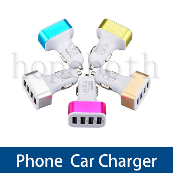 TOP Quality Phone Charge Adaptive 4 Port USB Car Charger For Samsung S6 S7 edge S8 Plus Note8 phone 7