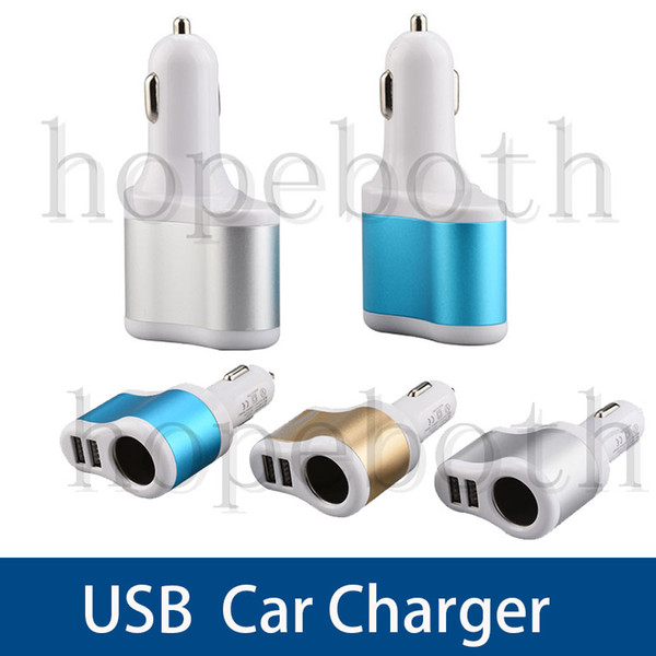 Universal 3.1A Dual 2 USB Ports Car Charger Cigarette Lighter Power Socket Charging Adapter for iphone 7 6s Samsung S7 HTC Blackberry