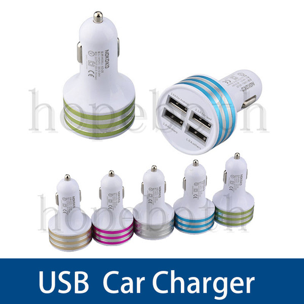 Mini 4 USB Car Charger Power Adapter colorful universal Bullet car plug for iPhone 5 4 6 7 SamSung HTC LG cell phones