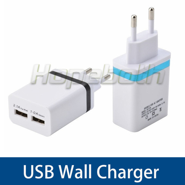 High Quality Wall Charger Metal Dual USB For Samsung S8 S7 2 Ports US EU Version Travel Adapter For Universal Smart Phones