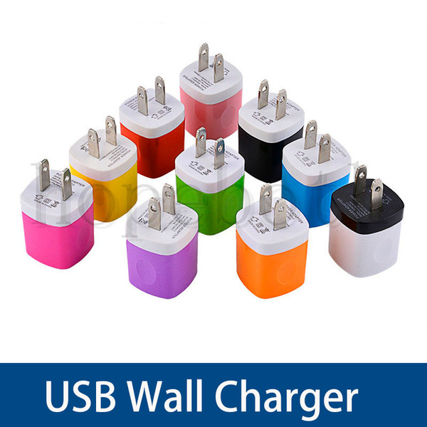 Colorful USB Wall charger EU US Plug Home charger 5V 1A AC Power Charger Adapter For I6 ip5 For Galaxy S7 Note 5