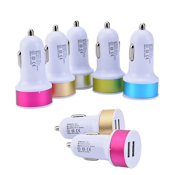 Car Charger Dual USB 2 Ports 5V 2.1A Car Charger adapter for iPhone X 8 7 For samsung htc Blackberry mp3 mp4