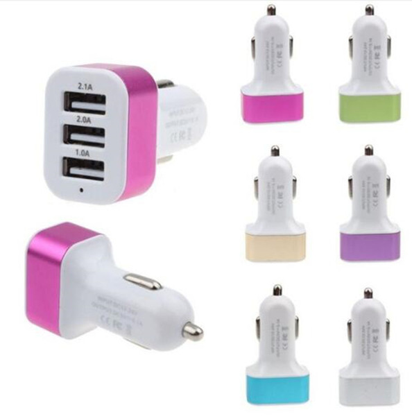 Car Charger Triple USB 3 Usb Port 3.1A Max Car charger Adapter for iPhone Samsung For LG Xiaomi mp3 gps