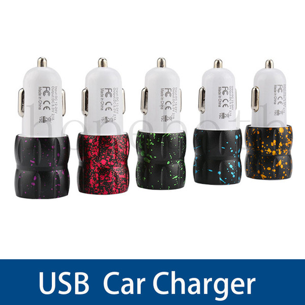 Fast Universal Dual 2 USB Painted Car Charger Mobile Phone small steel cannon Phone Adapter Charger For iPhone 5 6 7 plus Samsung