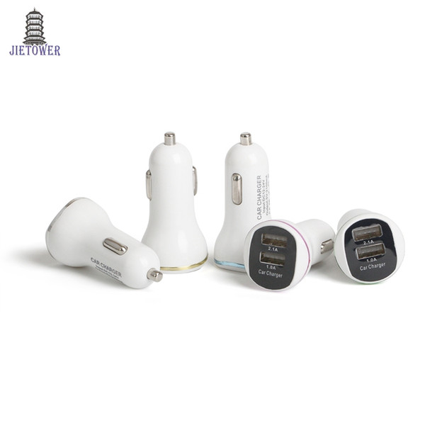 Various color Wave style art 2.1A + 1A 2U car charger adapter for iphone samsung callphone wholesale 300pcs