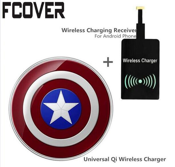 Qi Wireless Charger Universal Pad Crystal Wireless Phone Charger Receiver for iPhone 7 & Samsung S8 + Receiver