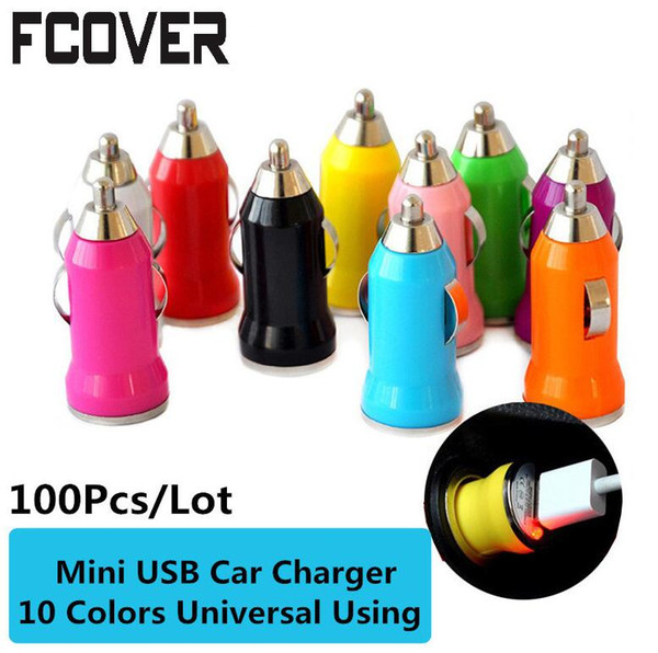 single colorful Mini USB Universal Car Charger For iPhone 7 Plus For iPad Mini Tablet for Galaxy S7 edge S8 Plus Adapter