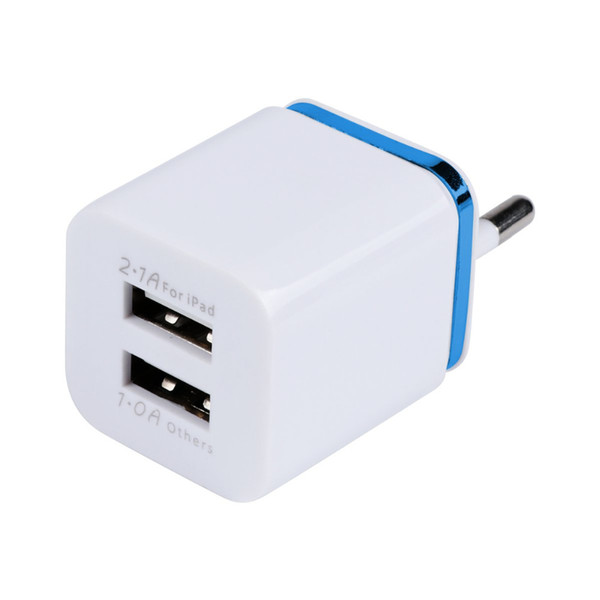 Dual USB Cell Mobile Phone Wall Travel Charger 5V 2.1A/1A EU US Plug Adapter for Cellphone Smart Phone MP3 Tablet 2Ports