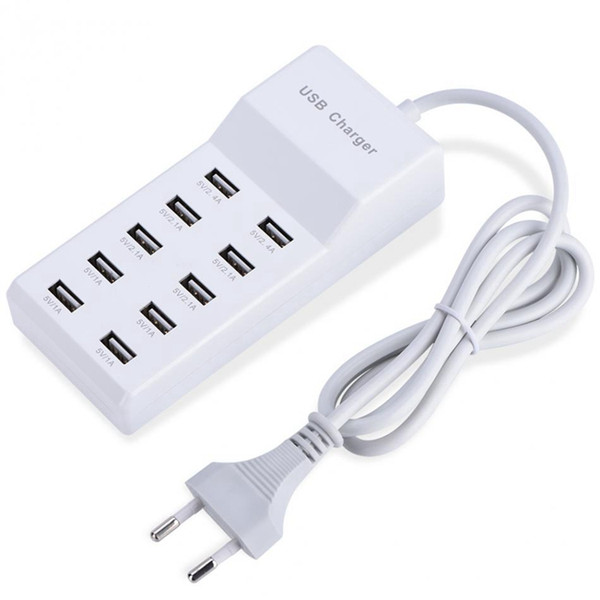 10 Ports fast Chargers Wall USB smart multi-port usb 5V 12 A Home Travel Power Adapter for Phone Pad Samsung PSP