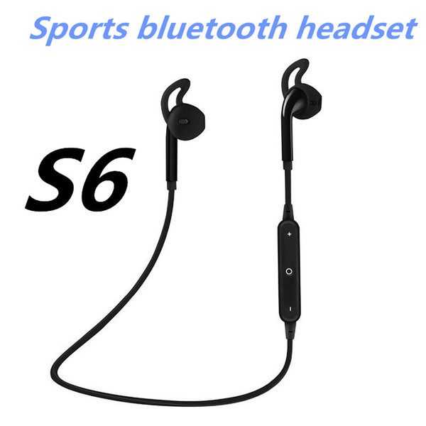 Fashion S6 Wireless Bluetooth Headphone Stereo Cellphone In-ear Headset with Microphone Outdoor Sport Running for Iphone 7 7plue Samsung s8