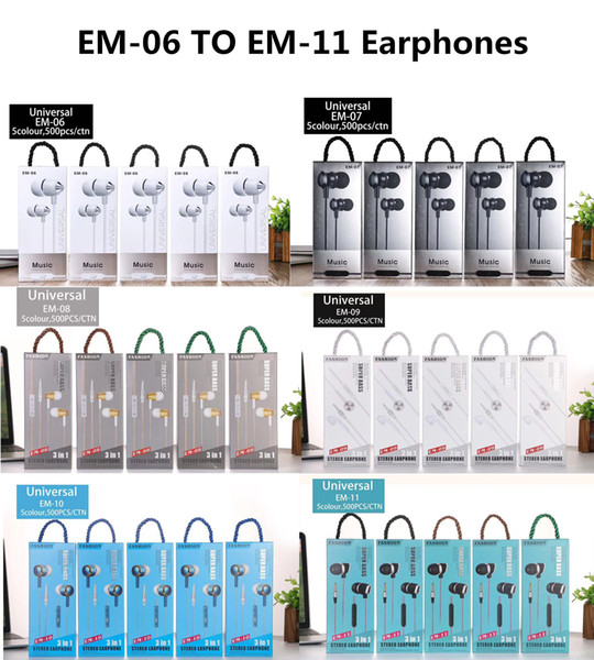 2018 Em-06.07.08.09.10.11 perfume earphones in ear type. 2 in one 1 switch. General mobile phone earphones spot factory