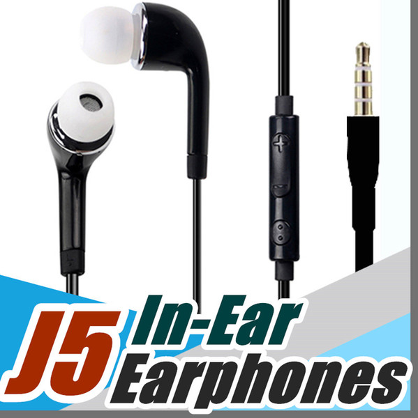 J5 3.5mm In-ear earphone With Mic Volume Control For iphone 6 7 8 HTC Android Samsung Galaxy S4 S5 S6 S7 S8 Note 5 xiaomi mobile Phones F-EM