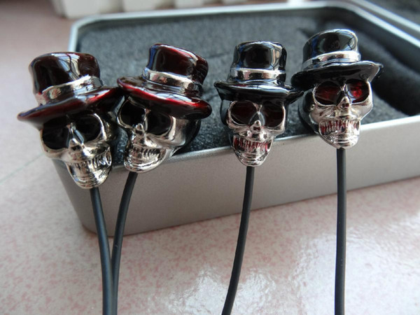 Designer New skull hat cat 3.5mm metal in-ear earphone mic for samsung for iphone