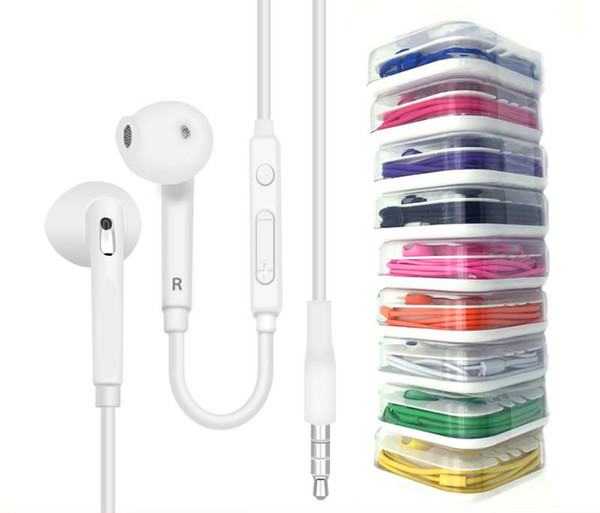 3.5mm In Ear Earphone Headphone Control headset with Mic and Remote Volume For Iphone x 8 plus Samsung S6 S7 With retail package