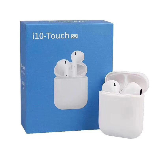 Newest i10 Touch Wireless Bluetooth Headphones Double Ear Earphones Headset Earbuds With Charging Box pk i10 tws