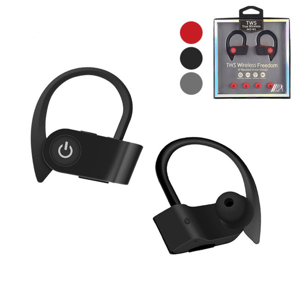 W1 TWS Wireless Bluetooth Headphones Sports Earphones BT4.2 Ture Stereo wireless Earbuds Ear Hook With Mic And Retail Package