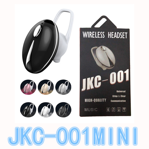 JKC001 Mini Bluetooth Earphone Wireless Headsets BT4.1 In Ear Earbuds Sports Sweatproof Headphone with Mic Ear Hooks with Retail