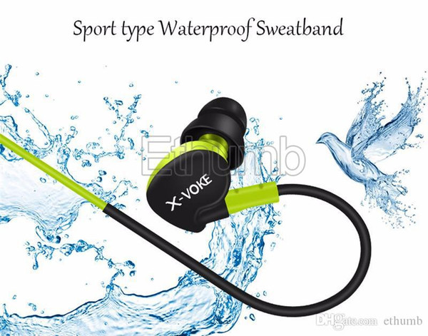 Earphones waterproof sport sweatproof earphone in ear X-voke stereo headset ear-hook headphones earbuds with mic for sony samsung earphone