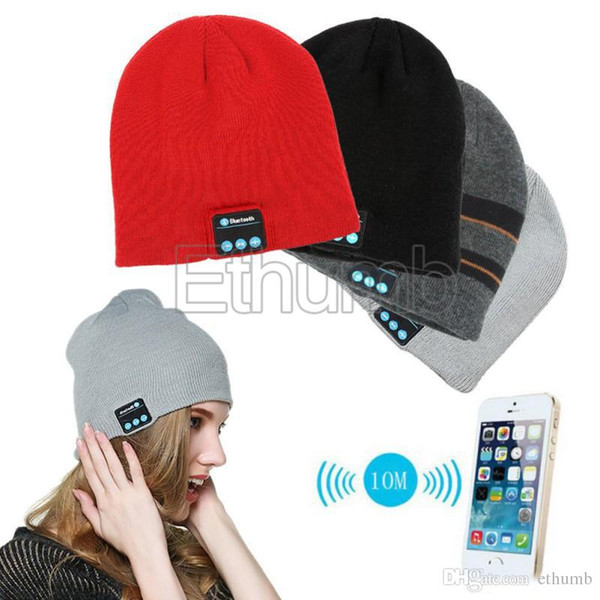 Bluetooth Music Knitted Hat Soft Warm wireless stereo headset speaker receiver outdoor sports smart Beanie Cap headphones earphones