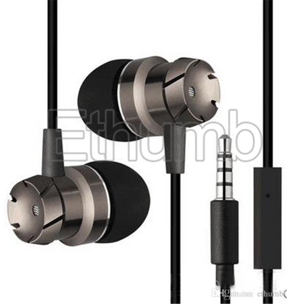 Earphones new arrival metal mega bass in ear earphone stereo headsets with mic earbuds noise cancelling headphones for sony samsung