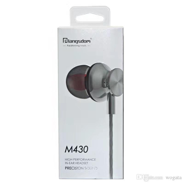 M430 3.5mm Langsdom Earphone Headphones Volume Control Hedphones Headset For Xiaomi Apple Samsung Htc Lg DHL with retail package DHL