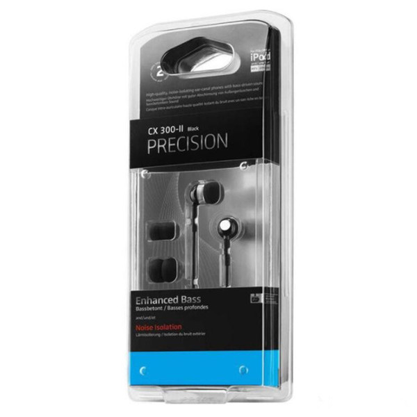 CX300-II In-Ear Headphones Precision Bass-Driven Canal Earbuds Noise Isolating Deep Bass With Retail Box