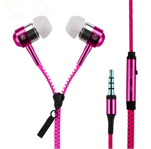 Zipper Earphone 3.5mm In-ear Earphones With Microphone Cremallera Headset Head Phone for IphoneXS Samsung Wired Earphone For All Smart Phone