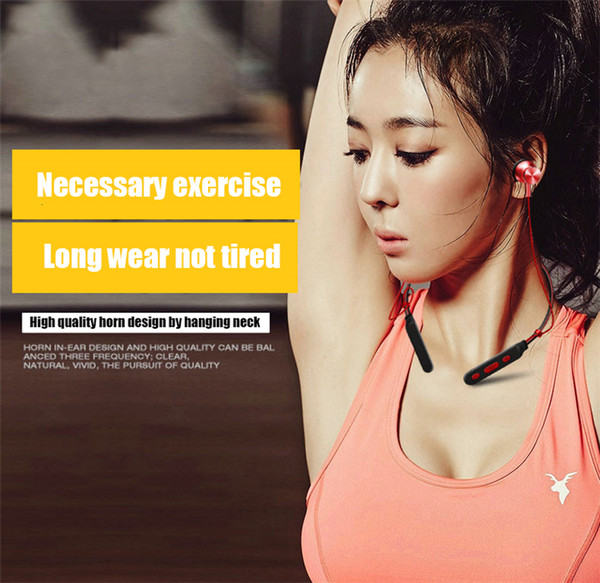 Wireless Bluetooth Neckband Headphones Sport Music Earphone Noise Cancelling Neck Hanging Headset with Microphone for iPhoneX 8 Samsung