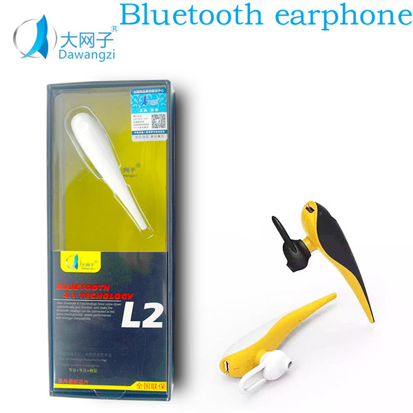 L2 Bluetooth Headset Wireless V4.0 Business Stereo Headphone Earphones With Mic Ear-hook Handsfree for iPhone 7 Smart Phones with Retail Box