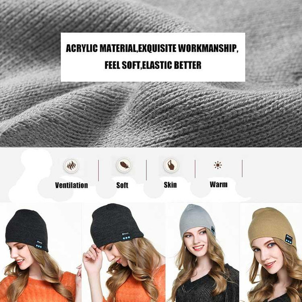 Bluetooth Hat Music Beanie Cap Bluetooth V4.1 Stereo wireless earphone Speaker Microphone Handsfree For IPhone 7 Samsung Galaxy S7 Music Hat