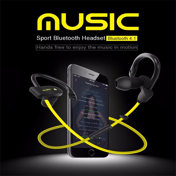 2017Professional Sports 4.1 bluetooth headphones Wireless Ear Hook Type Stereo Headset With Volume Control+Microphone For Jogging Travelling