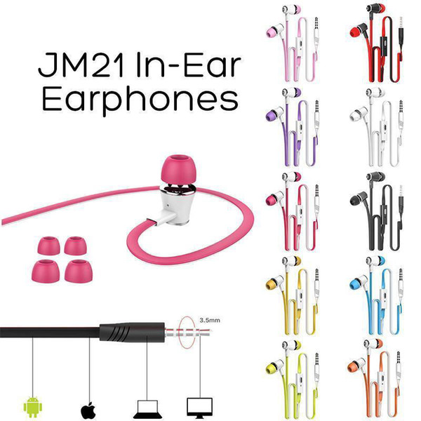 Langsdom JM21 In Ear Earphone With Micphone Colorful Headset Hifi Earbuds Bass Earphone For iPhone Samsung LG Phone with Retail Package