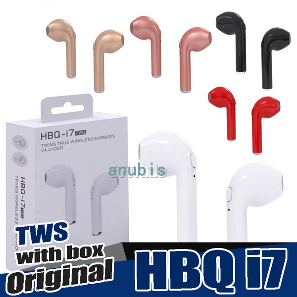 HBQ i7 i7S TWS Wireless Earphones Mini Bluetooth Headphones V4.2 DER Stereo Sports earphone For iPhone X 8 Note8 for all smartphone