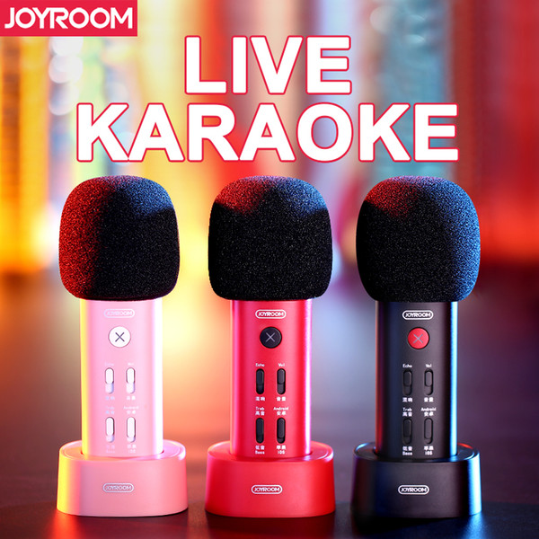 JOYROOM Wireless Bluetooth Karaoke Microphone JR-K2 Portable Handheld Karaoke Mic Speaker Machine for for iPhone/Android/iPad/All Smartphone