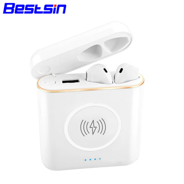 Bestsin XT6 3 in 1 Stereo Bluetooth Headset Wireless charger with the charger box Externe Battery Power Bank For Iphone xsmax