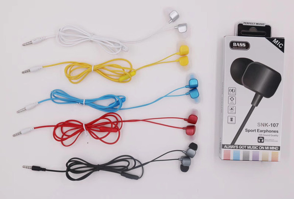 Wholesale SNK107 Headphones 3.5mm Earphones Earbuds for Android iPhone as Good Cost Effective Gift Headsets