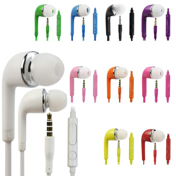 Candy Color Stereo J5 Earphone with volume control for Samsung Galaxy S4 i9500 J5 Multicolor Earbuds