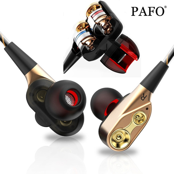 Double Unit Drive Earphone Bass Subwoofer Earphone for phone DJ Sport Earphones Headset Earbud auriculares gaming headset with mic