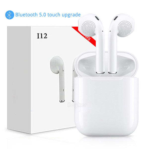 i12 tws Bluetooth Earphone Wireless earphones Touch control Earbuds 3D Surround Sound & Charging case for iPhone Android phone