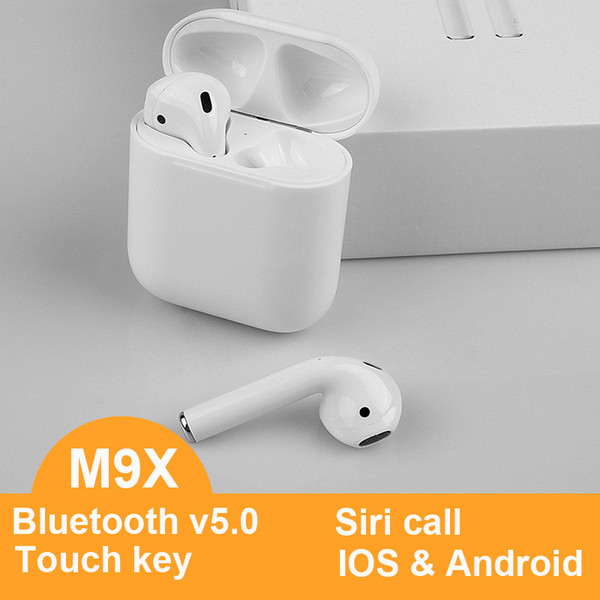 Double Ear Call NW M9X TWS Twins Wireless Stereo Earphone Touch Key Auto Pairing Bluetooth Earbuds With Charging Box For Iphone Sumsung