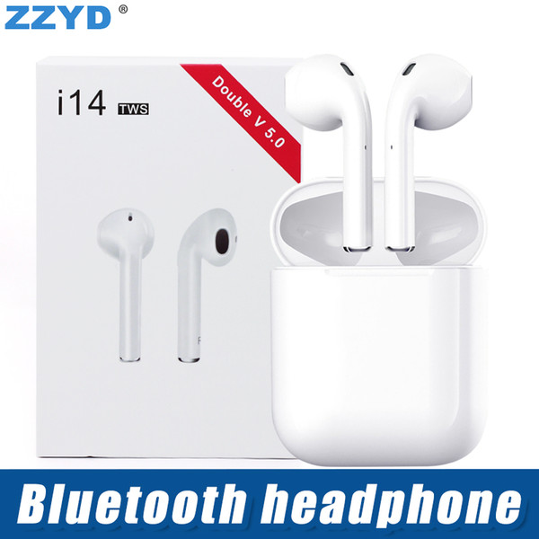 ZZYD i14 TWS Touch Wireless Earbuds Double V5.0 Bluetooth Headphones ture stereo Earphones wireless headset with control SIRI for iPhone