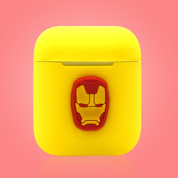 Cartoon Silicone Case for Apple Airpods Marvel Avengers Spider Captain Iron Soft Thin Protector Cover for Air pods Airpod Cell Phone Case