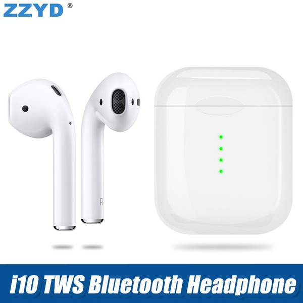 ZZYD i10 TWS Wireless Bluetooth Headphones V5.0 Earbuds for iPhone fast shippment with Charger Box